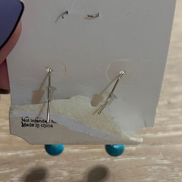 elah Turquoise Beaded Drop Earrings - Picture 3 of 5